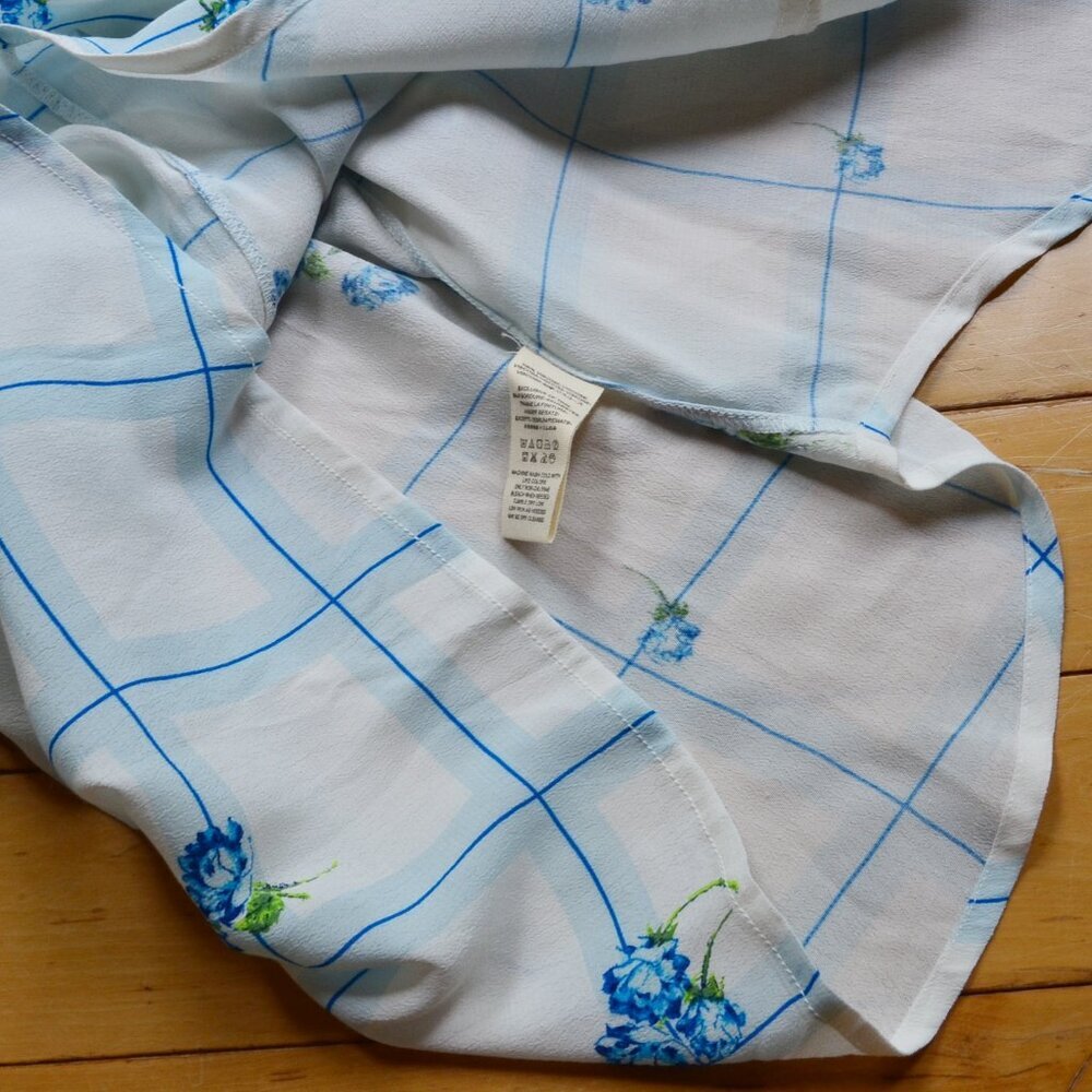 Free People Window to My Heart Floral Striped Button Down Shirt White S - Picture 7 of 11